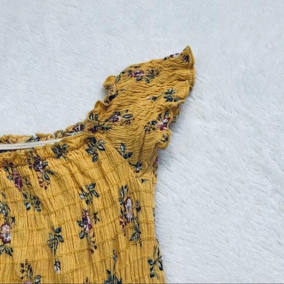 Sky and Sparrow, Yellow Floral Boho Dress, Lined, Size M - Picture 6 of 16